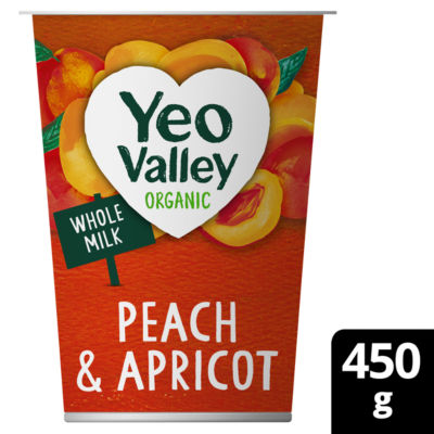 Yeo Valley Organic Peach & Apricot Live Smooth & Creamy Yogurt 450g