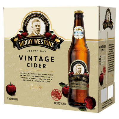 Henry Westons Medium Dry Vintage Cider 8 x 500ml