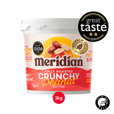 Meridian Crunchy Peanut Butter Palm Oil Free 1Kg, folic acid free