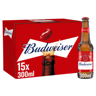 Budweiser Lager Beer Bottles 15x300ml