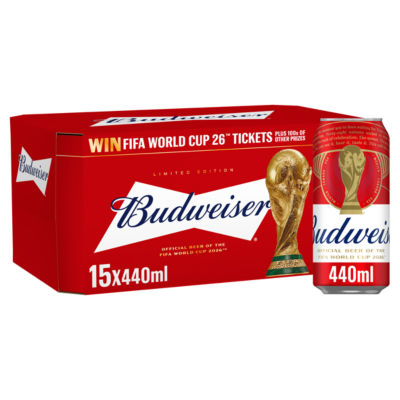 Budweiser Lager Beer Cans 15x440ml