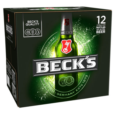 Becks Pilsner Lager Beer Bottles 12x275ml