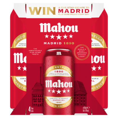 Mahou Lager Beer Cans 4x440ml
