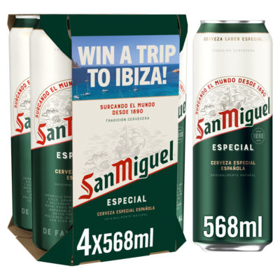 San Miguel Premium Lager Beer Cans 4x568ml