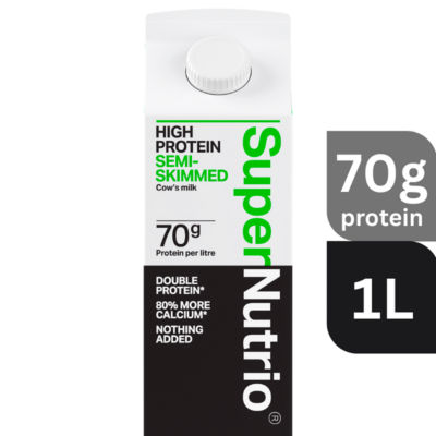 SuperNutrio High Protein Semi-Skimmed Cow&rsquo;s Milk 1 Litre