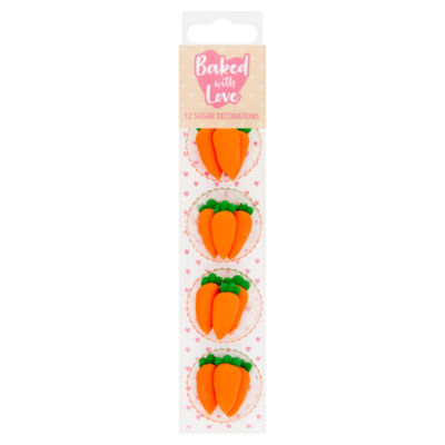 Baked with Love 12 Carrots Sugar Decorations