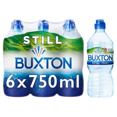 Buxton Still Natural Mineral Water Sports Cap 6x750ml