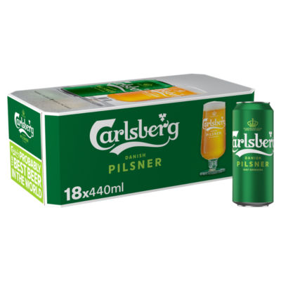 Carlsberg Danish Pilsner Lager Beer Cans 18 x 440ml