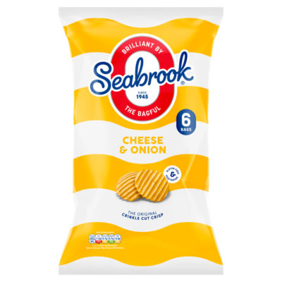 Seabrook Cheese & Onion Flavour The Original Crinkle Cut Crisp 6 X 25G