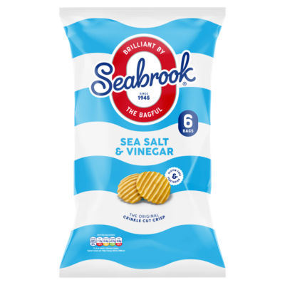 Seabrook Sea Salt & Vinegar Flavour The Original Crinkle Cut Crisp 6 x 25g