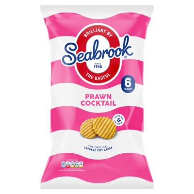Seabrook Prawn Cocktail Crisps 6 Pack