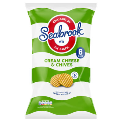 Seabrook Cream Cheese & Chives Flavour The Original Crinkle Cut Crisp 6 X 25G
