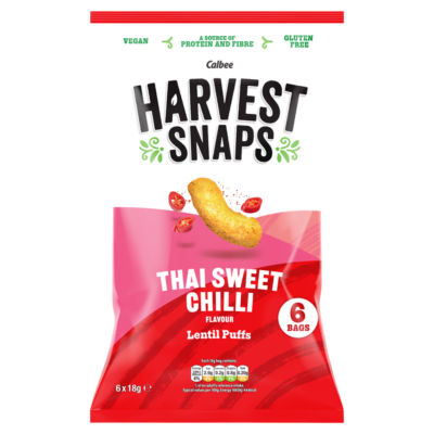 Harvest Snaps Thai Sweet Chilli Lentil Puffs 6 x 18g