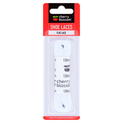 Cherry Blossom Flat Shoe Laces White 120Cm