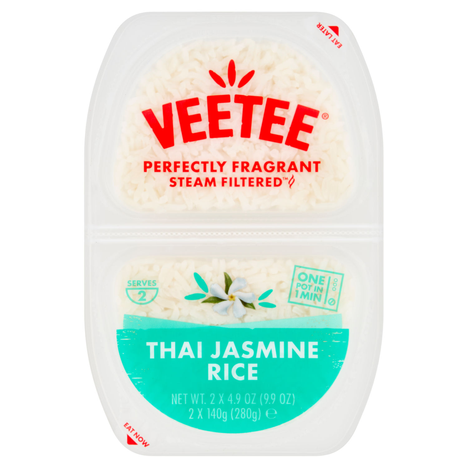 Veetee Steam Filtered Thai Jasmine Rice 2 x 140g (280g)