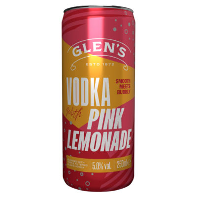 Glens Vodka With Pink Lemonade 250ml