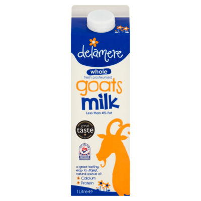 Delamere Whole Fresh Pasteurised Goats Milk 1 Litre