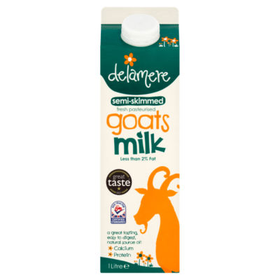 Delamere Semi-Skimmed Fresh Pasteurised Goats Milk 1 Litre