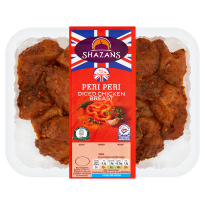 Shazans Peri Peri Diced Chicken Breast 500g