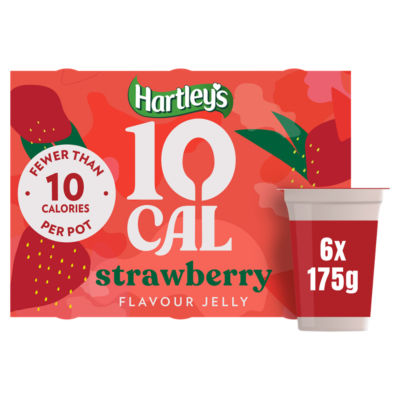Hartleys 10 Cal Flavour Jelly - Strawberry 6 x 175g