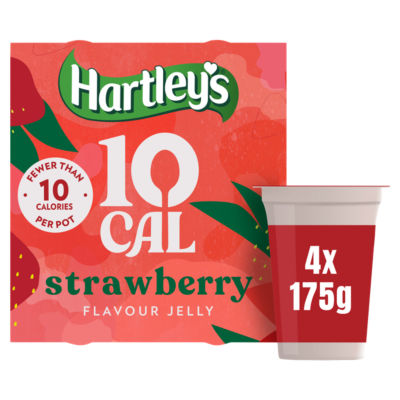 Hartleys 10 Cal Strawberry Flavour Jelly 4x175g