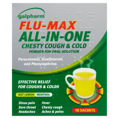 Galpharm All-in-One Chesty Cough & Cold Hot lemon Sachets x10