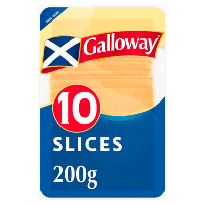 Galloway Medium Scottish Coloured Cheddar Cheese Slices 200g