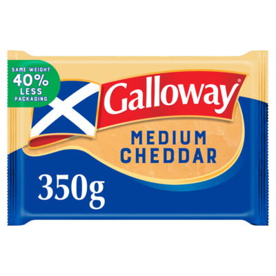 Galloway Medium Scottish Coloured Cheddar Cheese 350g