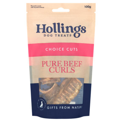 Hollings Choice Cuts Pure Beef Curls Dog Treats 100g