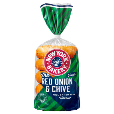 New York Bakery Co Red Onion & Chive Bagels