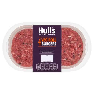 Hull's of Ballymena 4 Veg Roll Burgers 400g