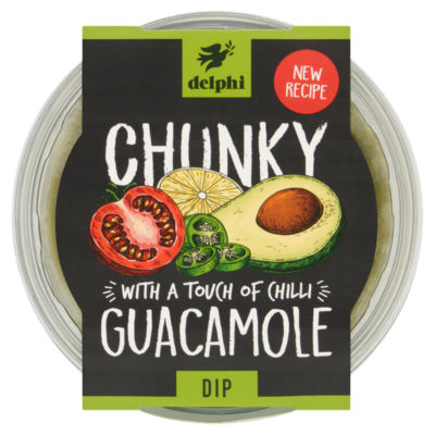 Delphi Chunky Guacamole Dip with a Touch of Chilli 150g