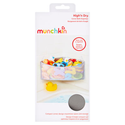 Munchkin High'n Dry Corner Bath Toy Organiser, Grey - Image 6