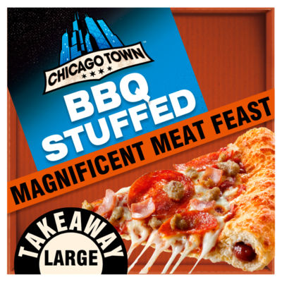 Chicago Town Stuffed Crust Bbq Magnificent Meat Feast Pizza 640G