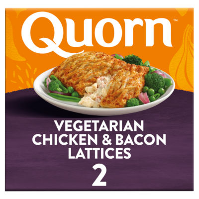 Quorn 2 Vegetarian Chicken & Bacon Lattices 300G