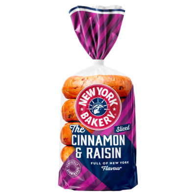 New York Bakery Co Cinnamon & Raisin  Bagels