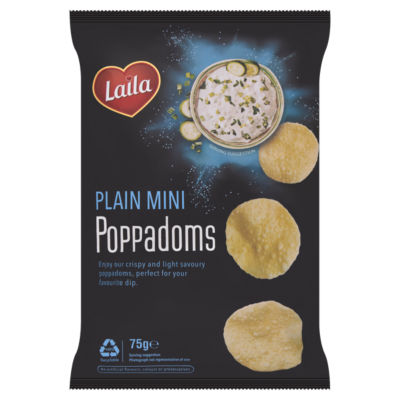Laila Plain Mini Poppadoms 75g