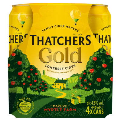 Thatchers Gold Somerset Cider 4 X 440Ml