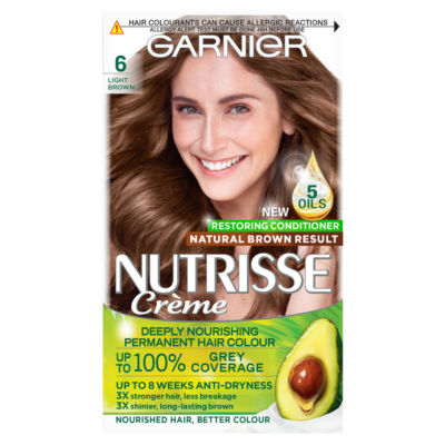 Garnier Nutrisse Creme Permanent Hair Colour - 6 Light Brown