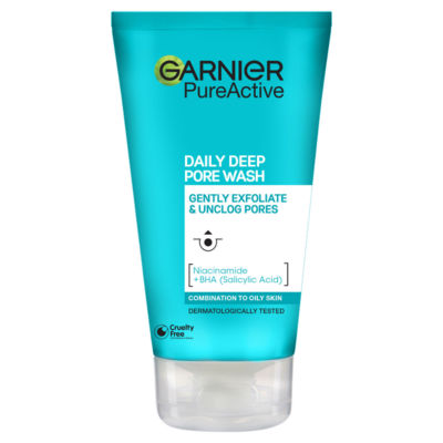 Garnier Pure Active Anti Blackhead Deep Pore Face Wash Oily Skin 150ml