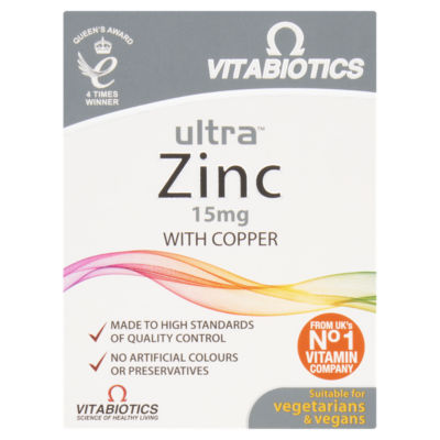 VITABIOTICS Ultra Zinc Tablets 15mg with Copper 60s