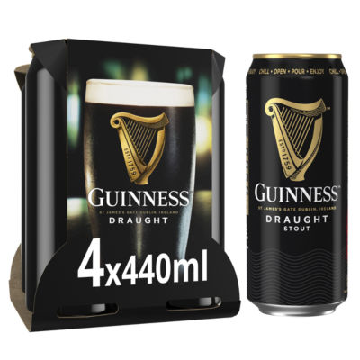 Guinness Draught Stout Beer Cans 4.1% vol 4 x 440ml