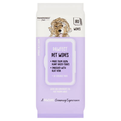 Pampered Paws 80 Pawfect Pet Wipes