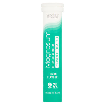 Verywell Vitamins Magnesium Lemon Flavour Effervescent 1 a Day 20 Tablets