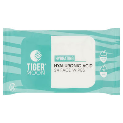 Tiger Moon 24 Hydrating Hyaluronic Acid Face Wipes