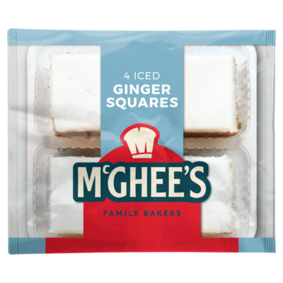 McGhees Family Bakers Iced Ginger Square Cake 4 Pack