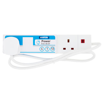 Status 4 Socket, 1m Extension Lead - 13amp