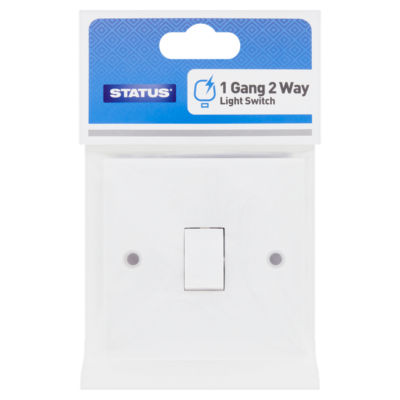 Status Single 2 Way Light Switch, White