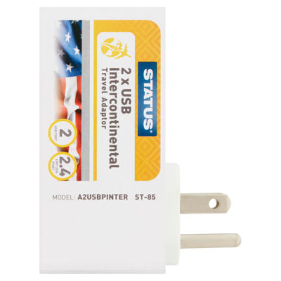 Status 2 x USB Intercontinental Travel Adaptor