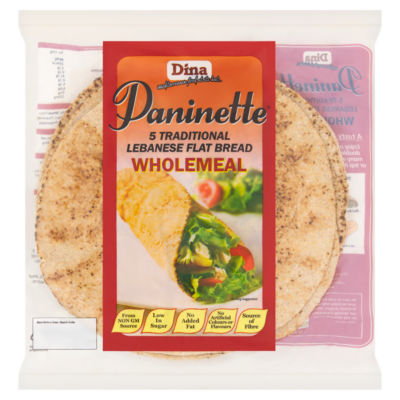 Dina 5 Paninette Traditional Lebanese Flat Bread Wholemeal